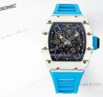 Super clone Richard Mille RM35 01 RAFA Blue Rubber Strap Watch Super-LumiNova
